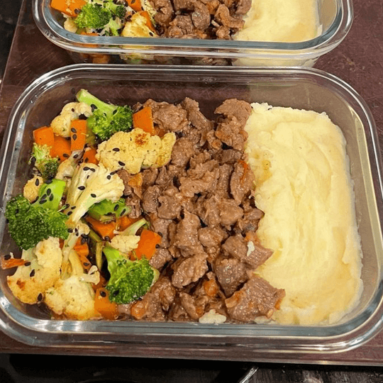 Carne, verduras y puré